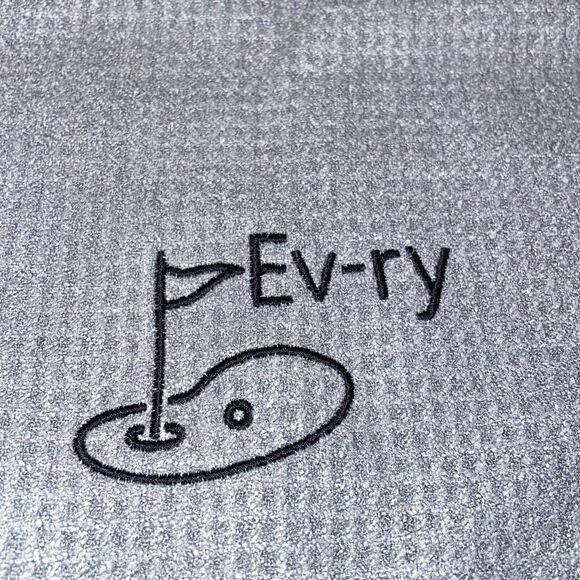 Clothlete Split Golf Bag Towel Ev-ry Logo 15 X 40 Inches Gray Waffle Weave - Picture 2 of 11